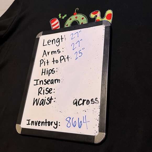 Mountain Lake Black Red Joy Embroidered Spellout Christmas Shirt Womens Size 2X - Picture 5 of 5